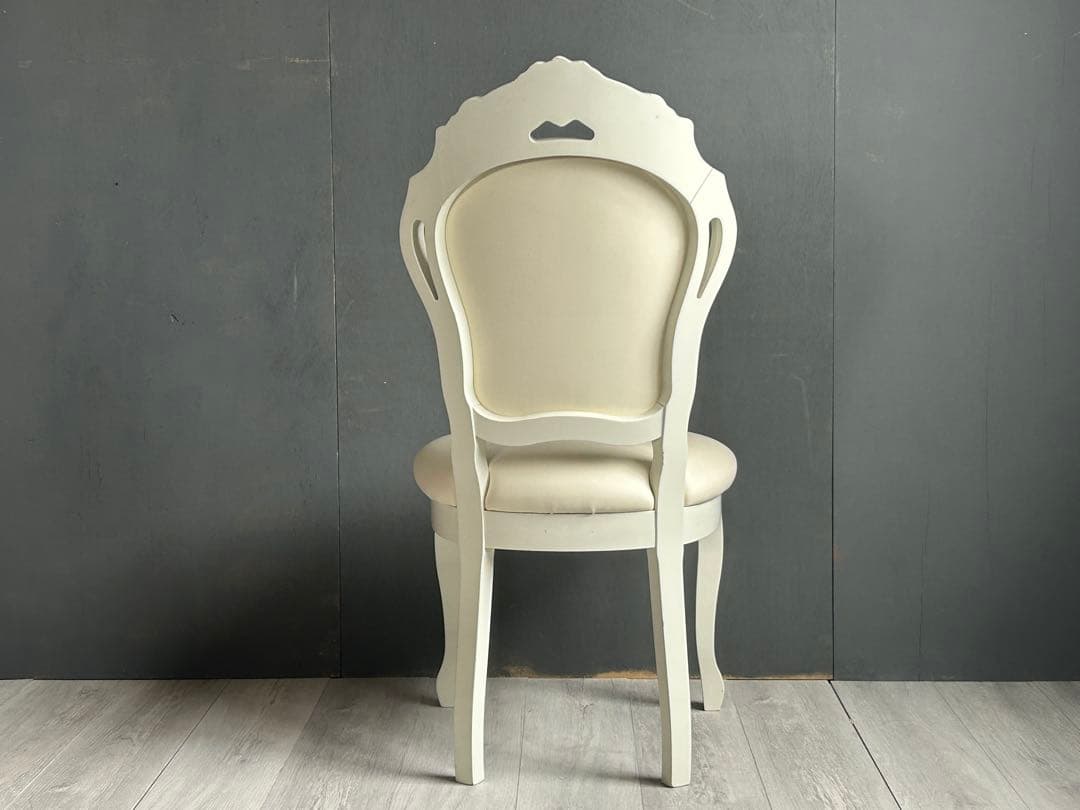 ②イタリア　ヨーロピアン　ヨーロッパ　猫脚　シンプル　ホワイトチェア　2脚YZ