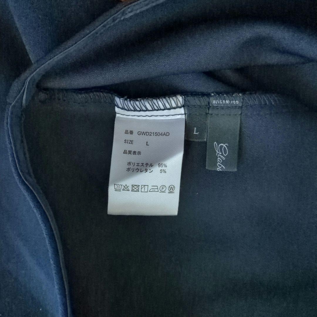 ◆限定◆GLOBAL WORKスゴラクカットブラウス・パンツ3セット　ネイビーＬ