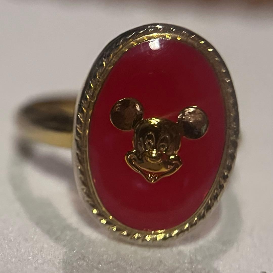 東京ディズニーランド ミッキーマウス 指輪 リング レトロ ヴィンテージ 赤