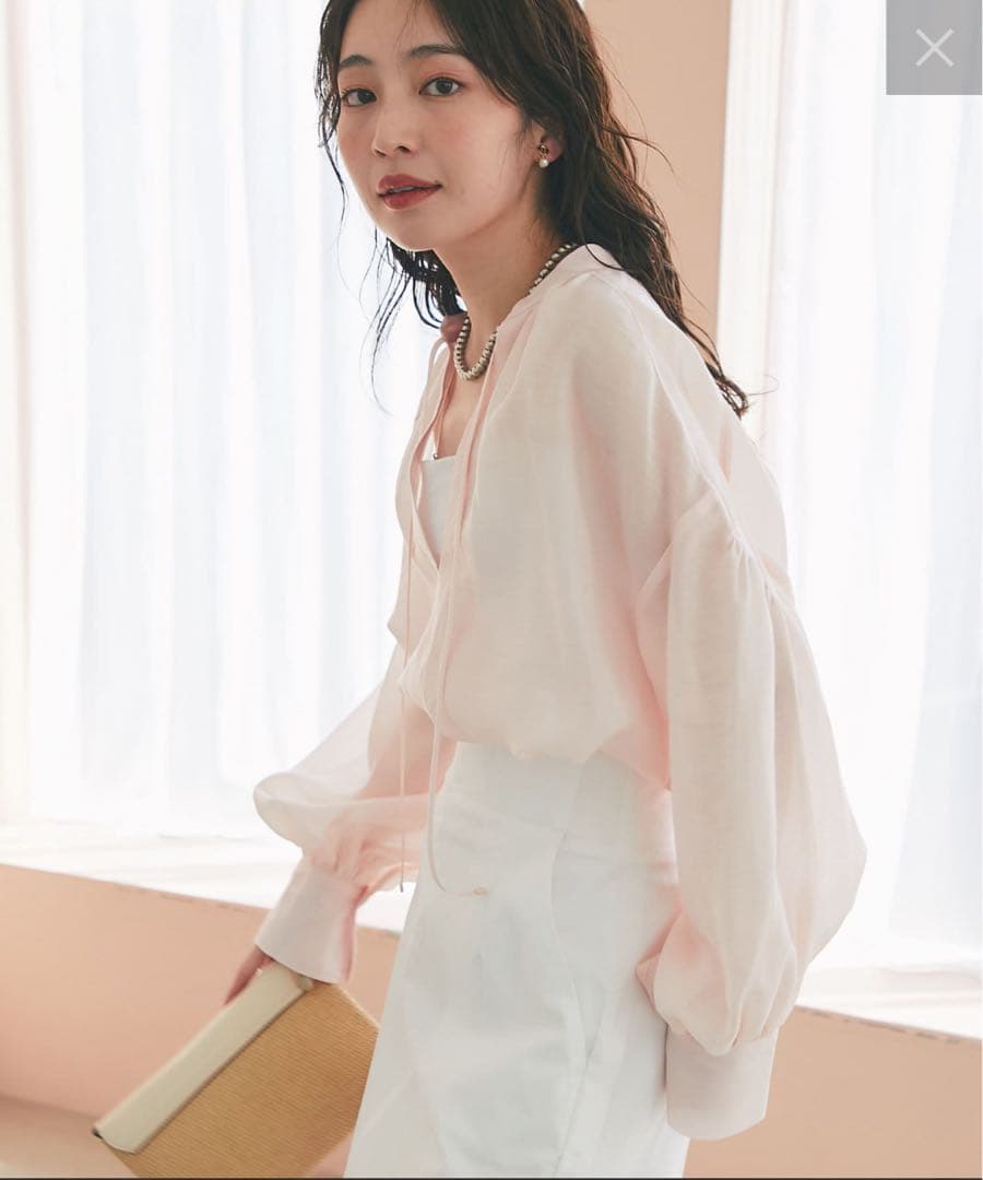 シアーシャツブラウス
