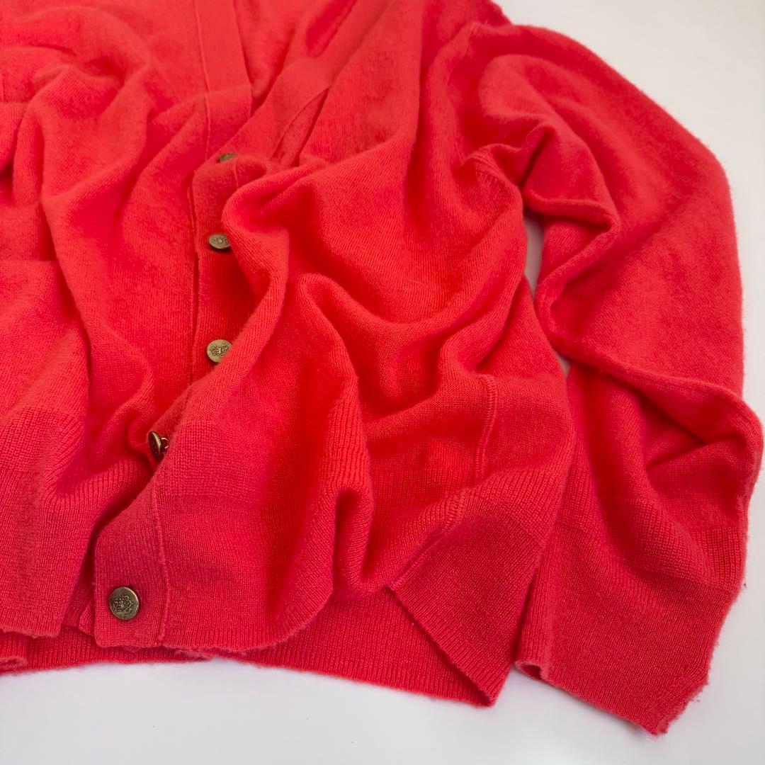 早春コーデ★BLAMINK極上シルクカシミヤ オレンジ カーディガン ブラミンク