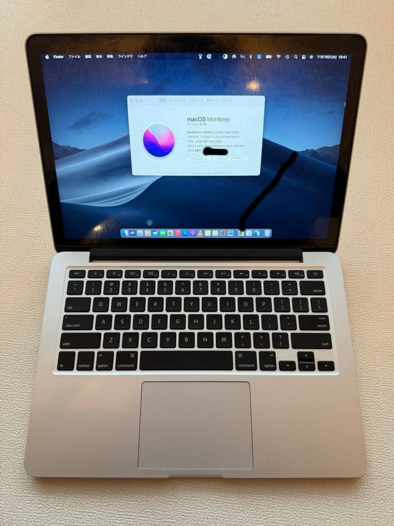 MacBook本体 MacBookPro Retina13-inch, Early2015