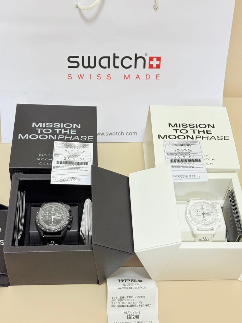 スウォッチ　スヌーピー MISSION TO THE MOONPHASE白黒