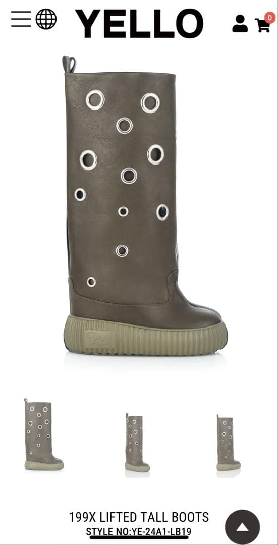 yello イエロー ロングブーツ カーキ