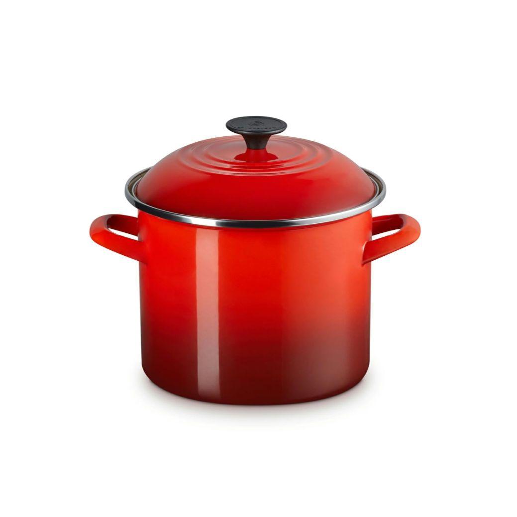 K【新品未使用】ルクルーゼ ストックポット 20cm チェリーレッド