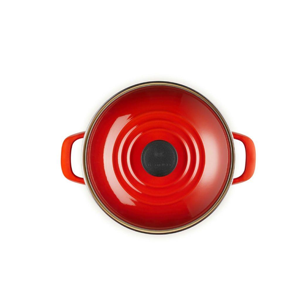 K【新品未使用】ルクルーゼ ストックポット 20cm チェリーレッド