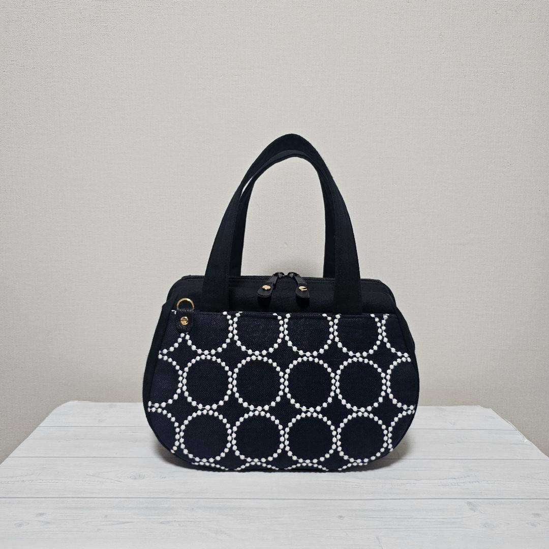 t.ぽってりボストンL タンバリン ネイビー ミナペルホネン