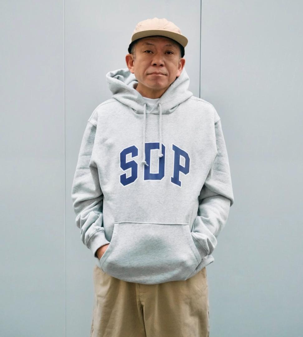 GAP x スチャダラパー アーチロゴ フード付パーカー グレー XLサイズ
