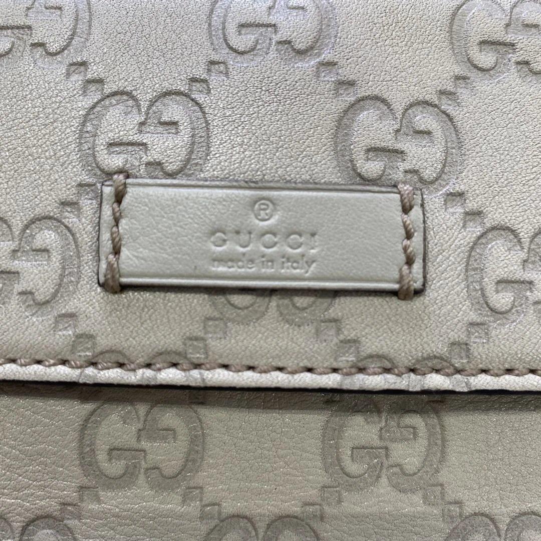 GUCCI ベージュ レザー ボディバッグ・ウエストポーチ