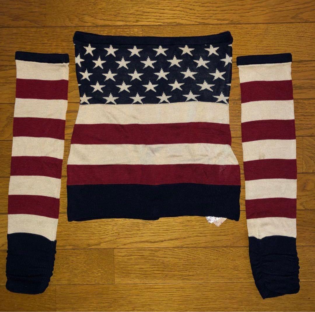 d.i.a. 星条旗柄 アームウォーマー ニット トップス