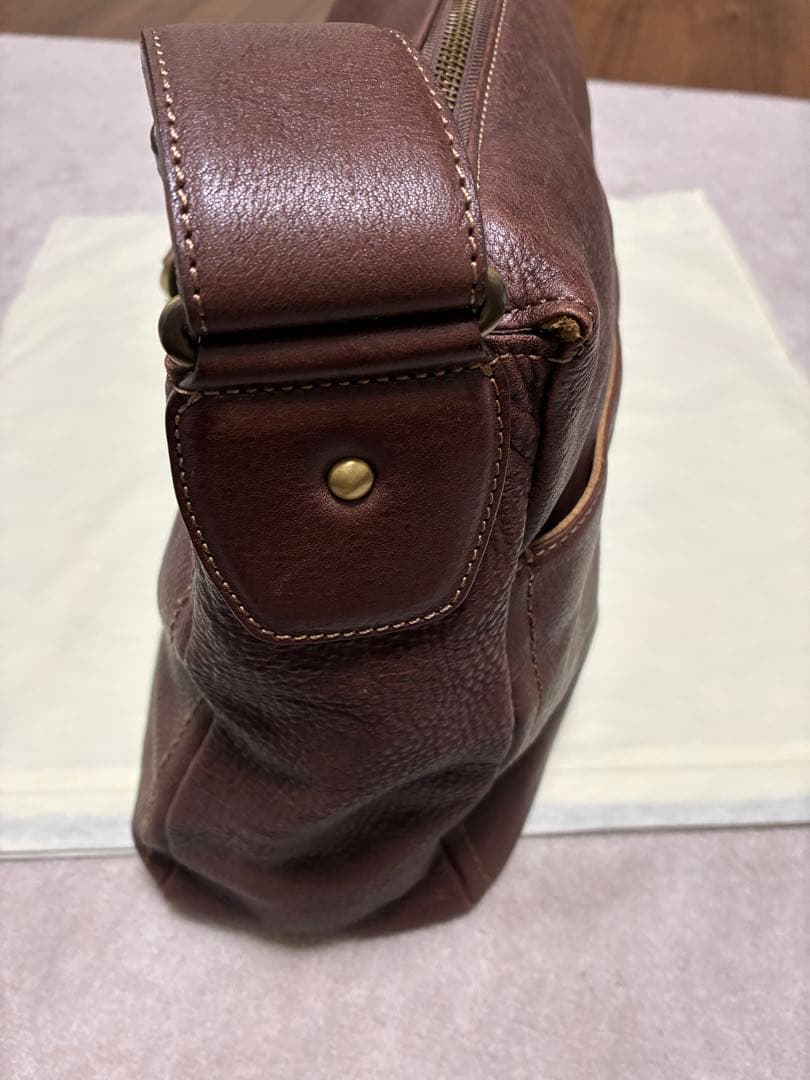 g*0様 土屋鞄　トーンオイルヌメ　ブラウンレザーショルダーバッグ