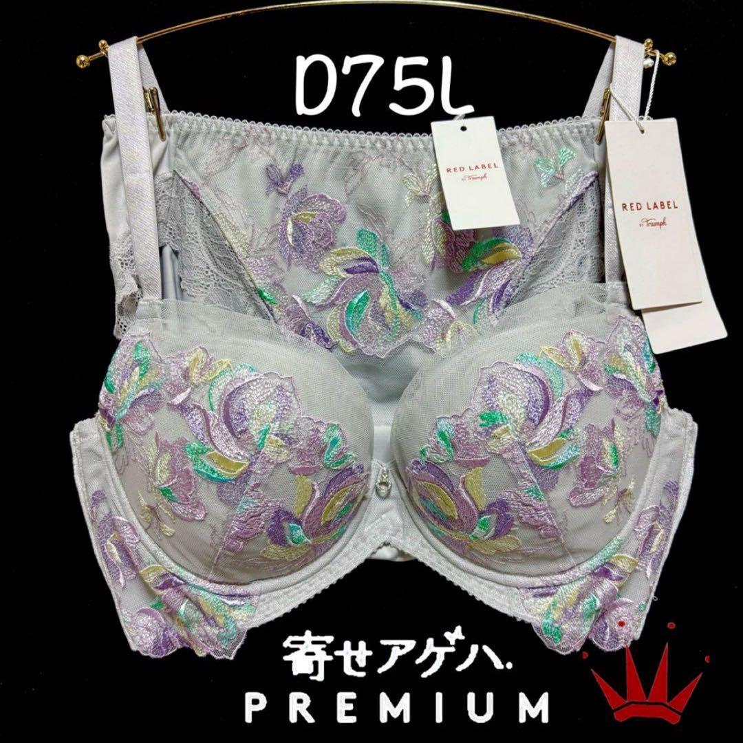D75L トリンプ プレミアム 寄せアゲハ 花と油絵 ブラ＆ショーツ M008