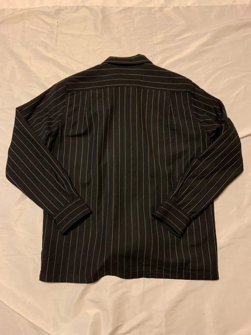 美品　ワコマリアGuilty Parties ブラックストライプウール長袖シャツ