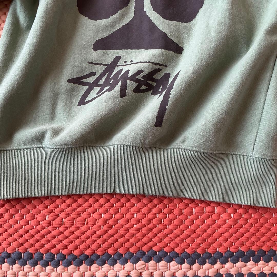 Stussy グリーン フード付きパーカー