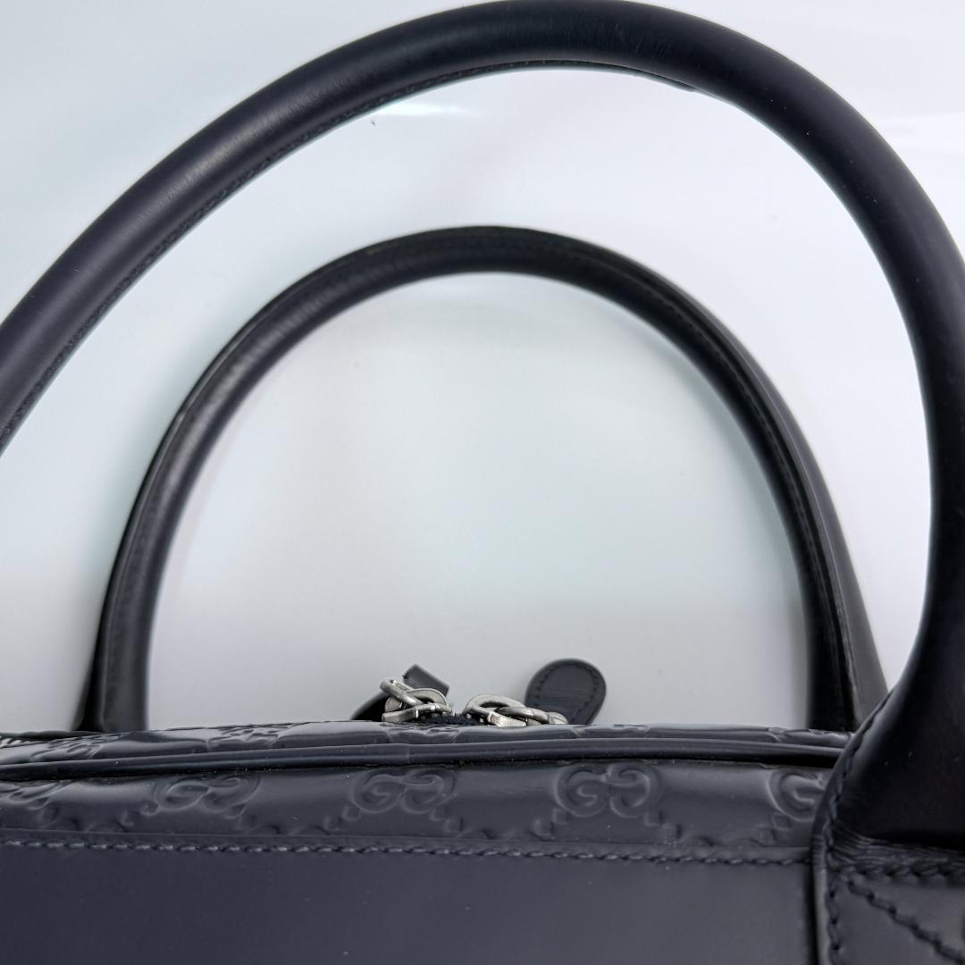 【美品】グッチ GGシマ ビジネスバッグ シェリーライン 濃紺