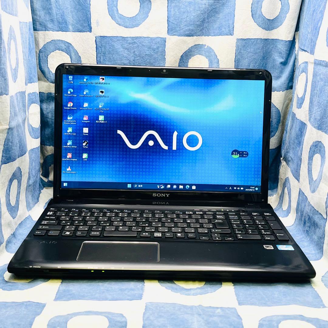 人気VAIO♡快適SSD☆高性能i5☆大人な黒ノートPC♪カメラ付！Win11