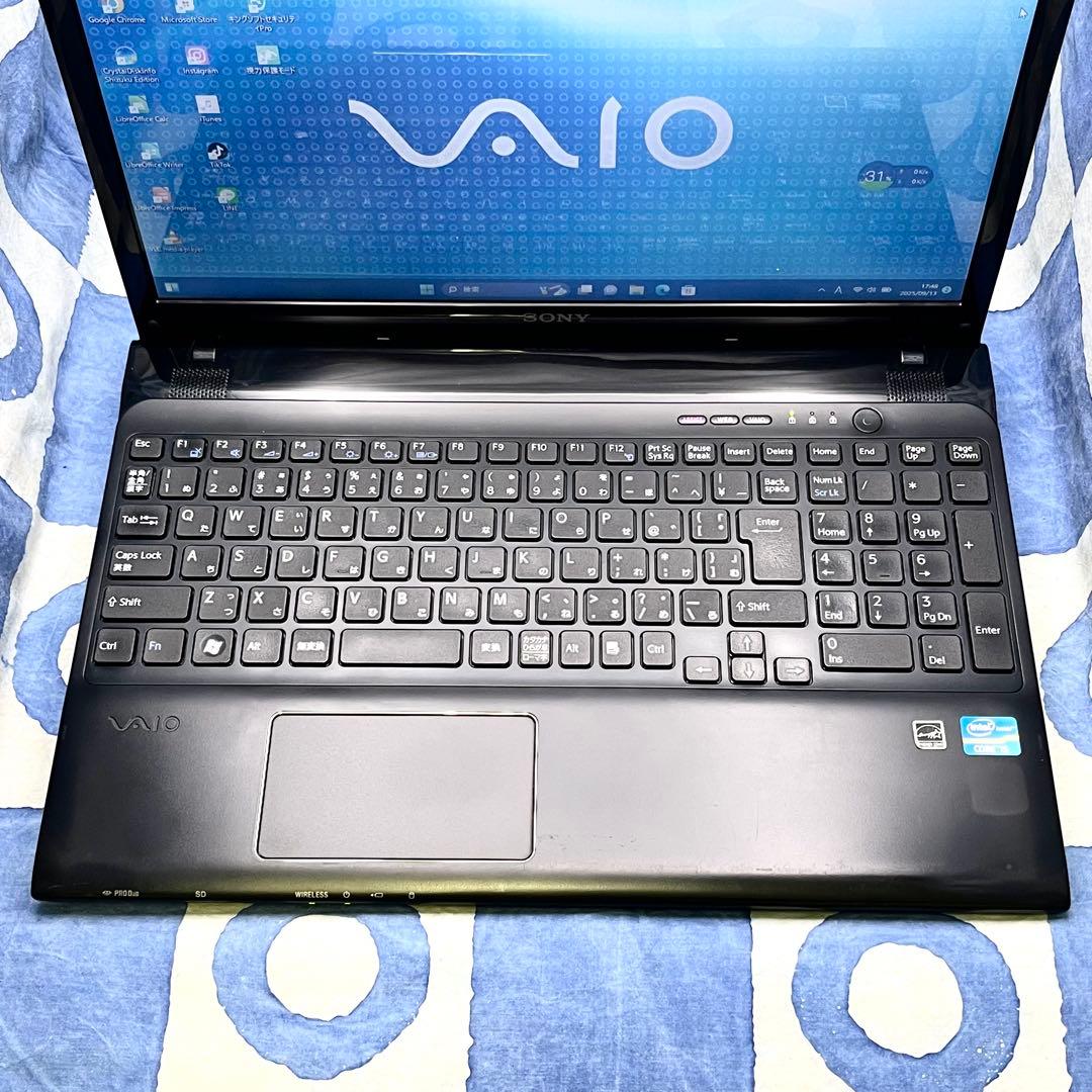 人気VAIO♡快適SSD☆高性能i5☆大人な黒ノートPC♪カメラ付！Win11