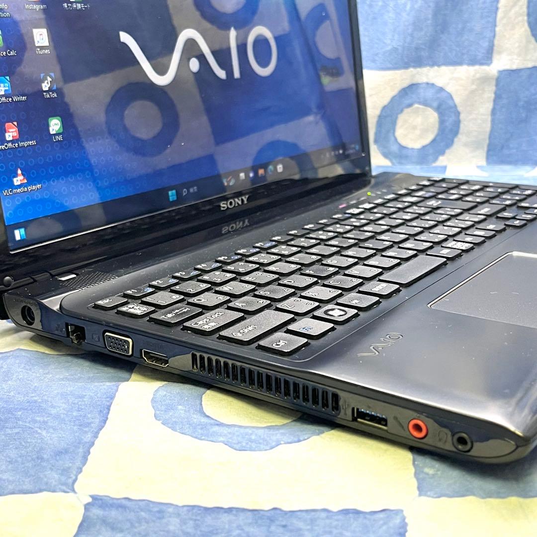 人気VAIO♡快適SSD☆高性能i5☆大人な黒ノートPC♪カメラ付！Win11