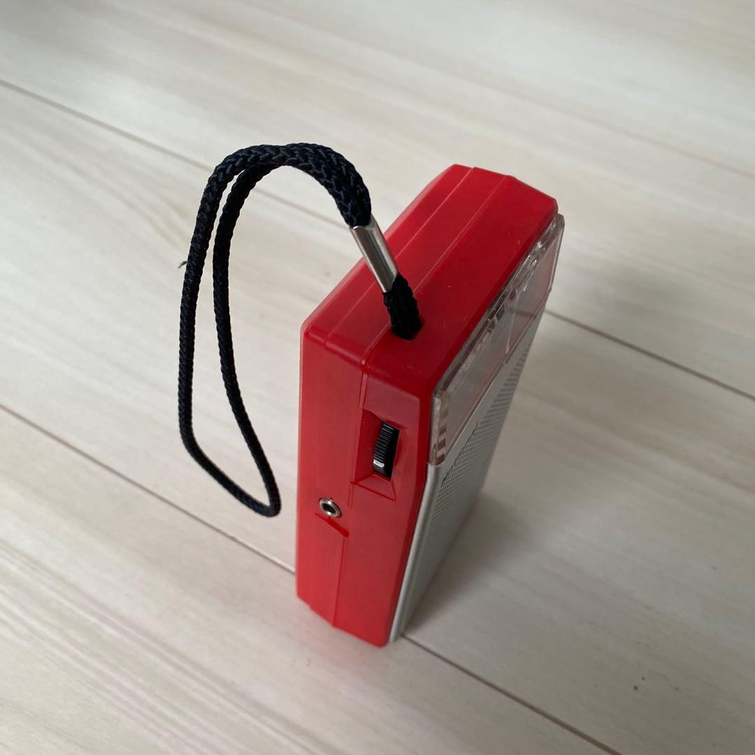 【昭和レトロ：貴重】National AMラジオ ポータブル 赤