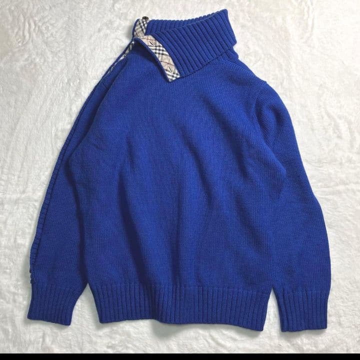 BURBERRY　バーバリー　 タートルニット　ロイヤルブルー