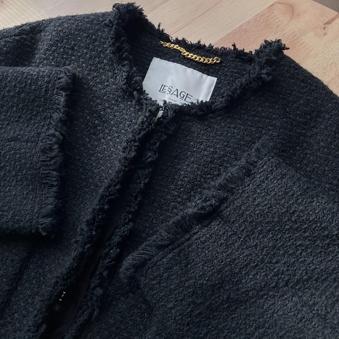 L'ESSAGE GIOLICAツイードBIGジャケット 黒