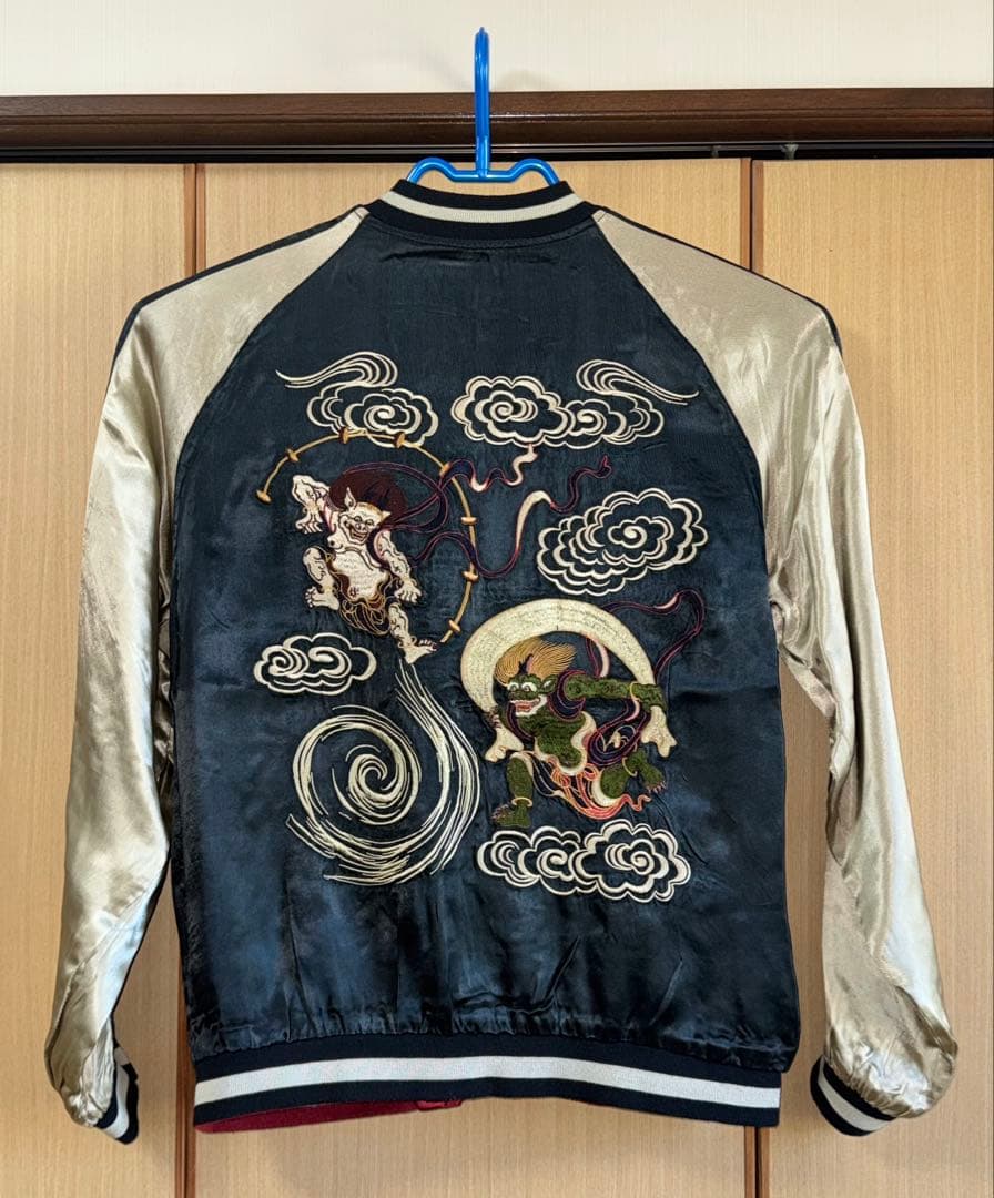 ★未使用！ピンボール 名作リバーシブルスカジャン 風神雷神/鯉に桜