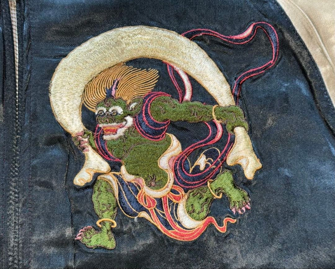 ★未使用！ピンボール 名作リバーシブルスカジャン 風神雷神/鯉に桜