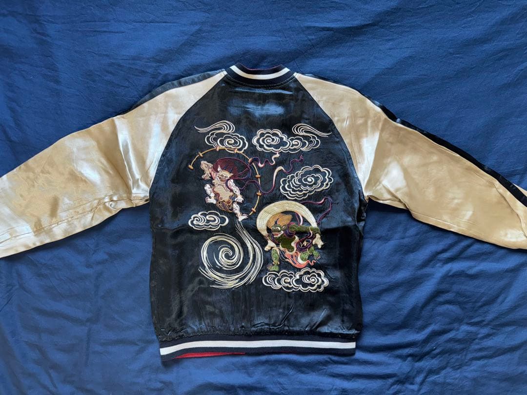 ★未使用！ピンボール 名作リバーシブルスカジャン 風神雷神/鯉に桜