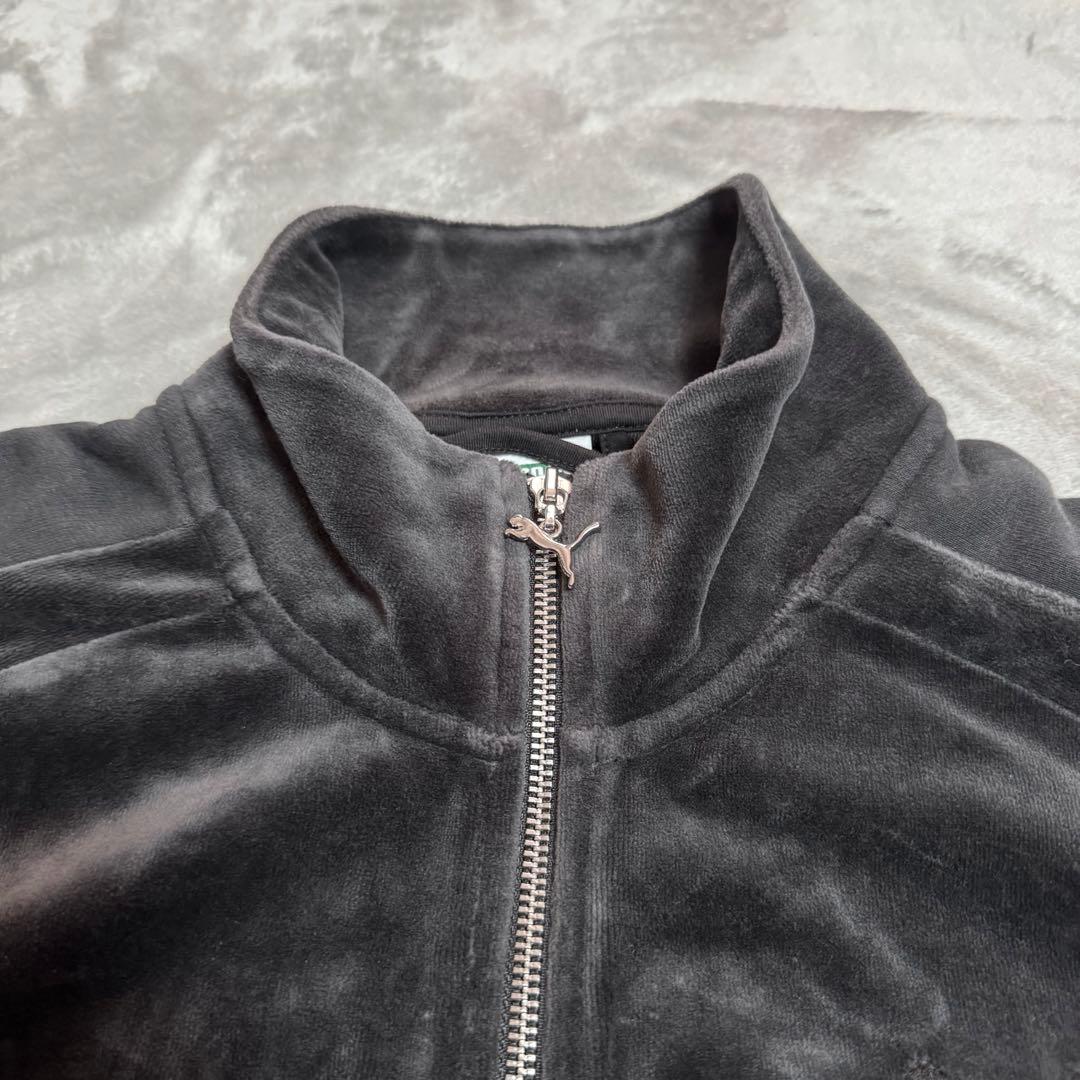 PUMA プーマ ベロア セットアップ オールブラック トラックジャケット