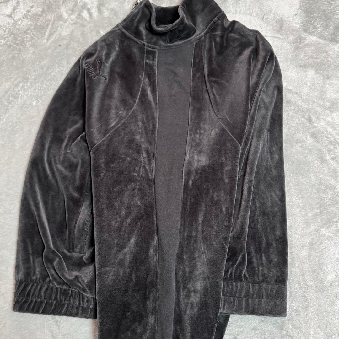 PUMA プーマ ベロア セットアップ オールブラック トラックジャケット