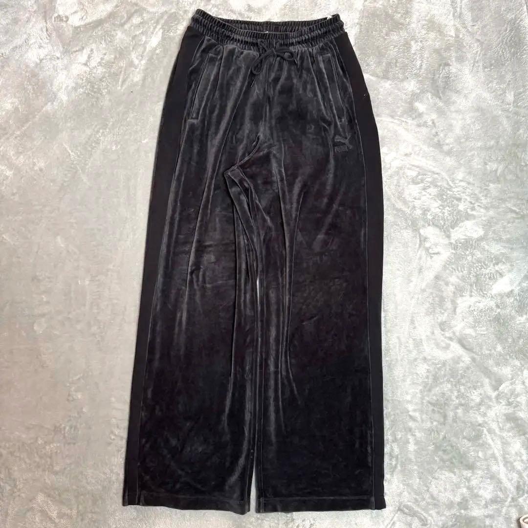 PUMA プーマ ベロア セットアップ オールブラック トラックジャケット