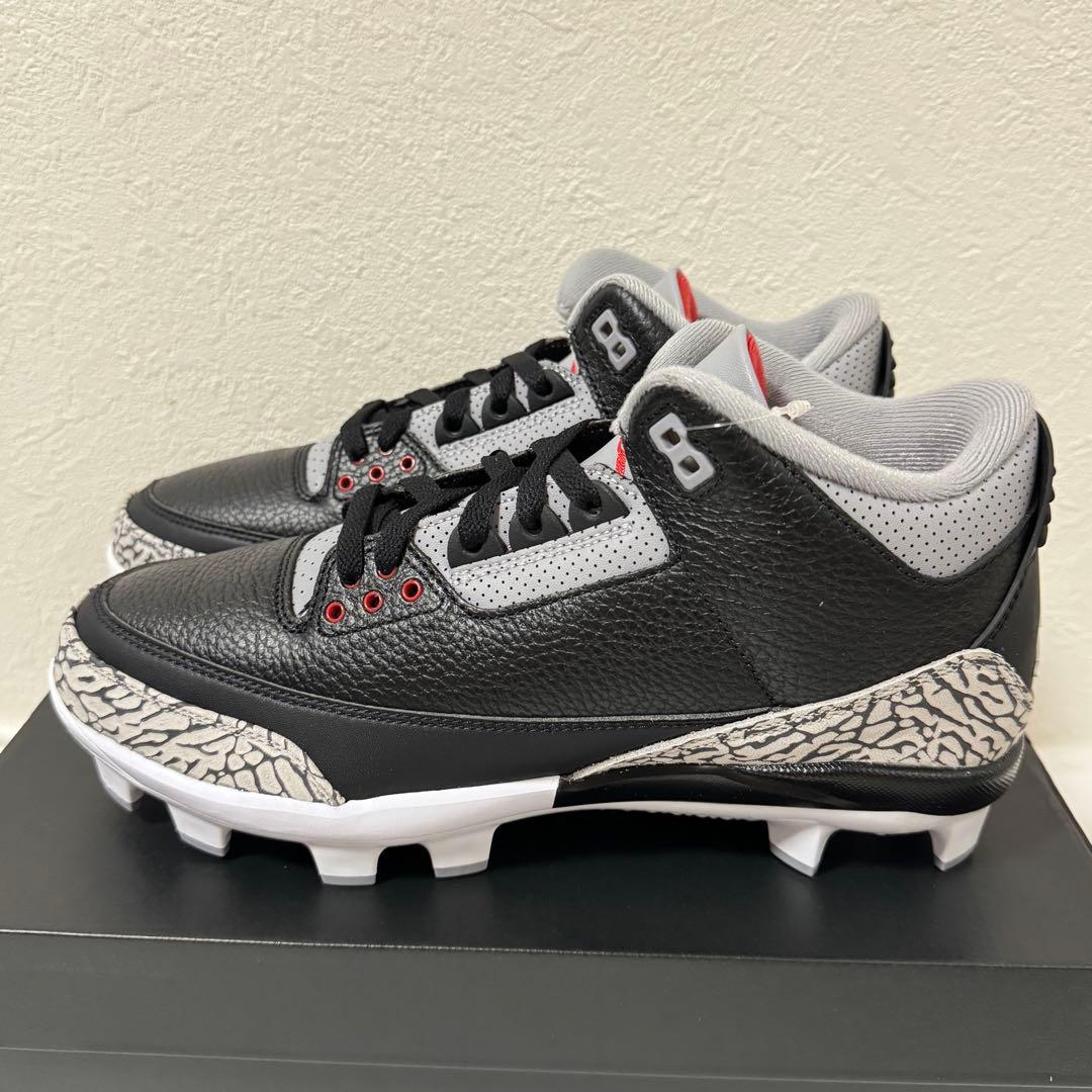 Jordan 3 Retro MCS ブラック×グレー 27cm スパイク