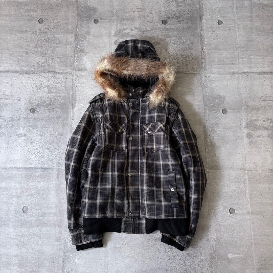 ジャケット・アウター 00s archive ombre check far blouson y2k