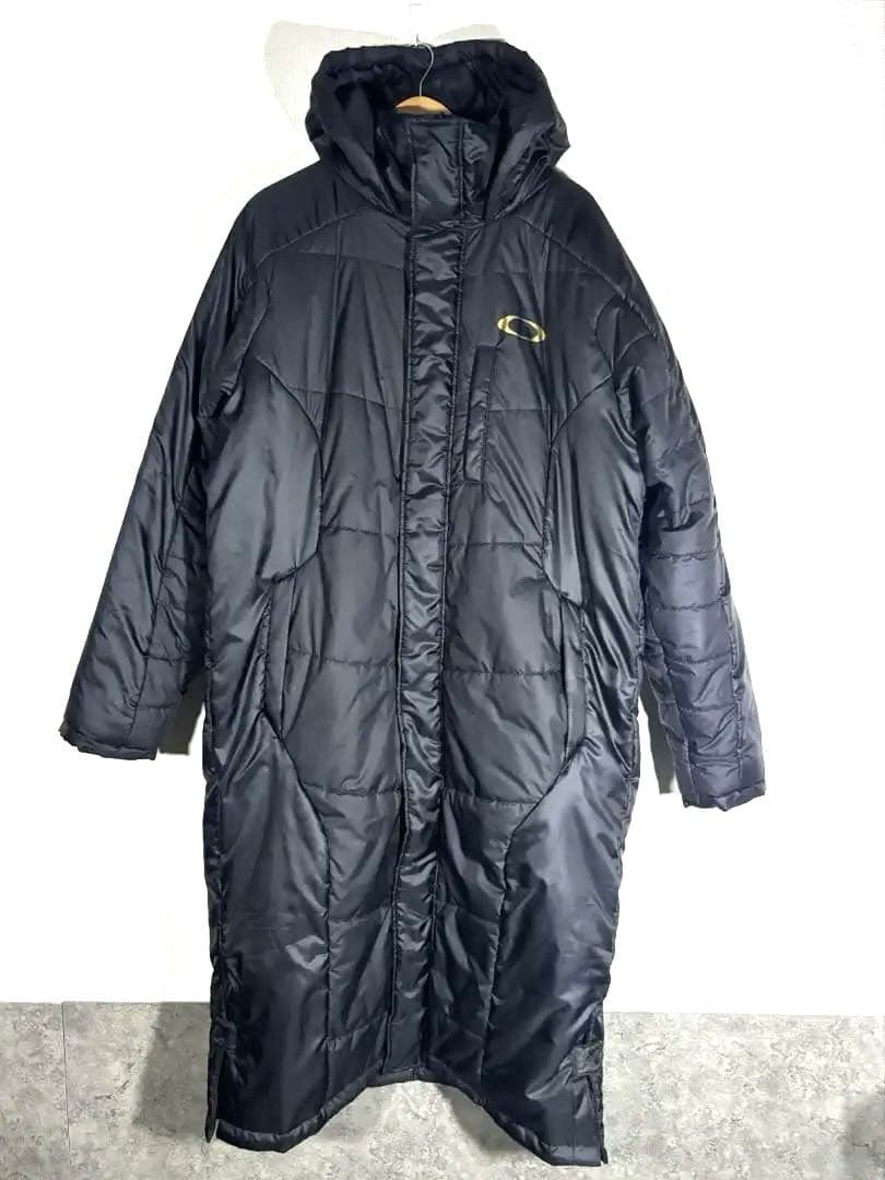 美品OAKLEY オークリー ベンチコート XL ロングコート フード付 ロゴ