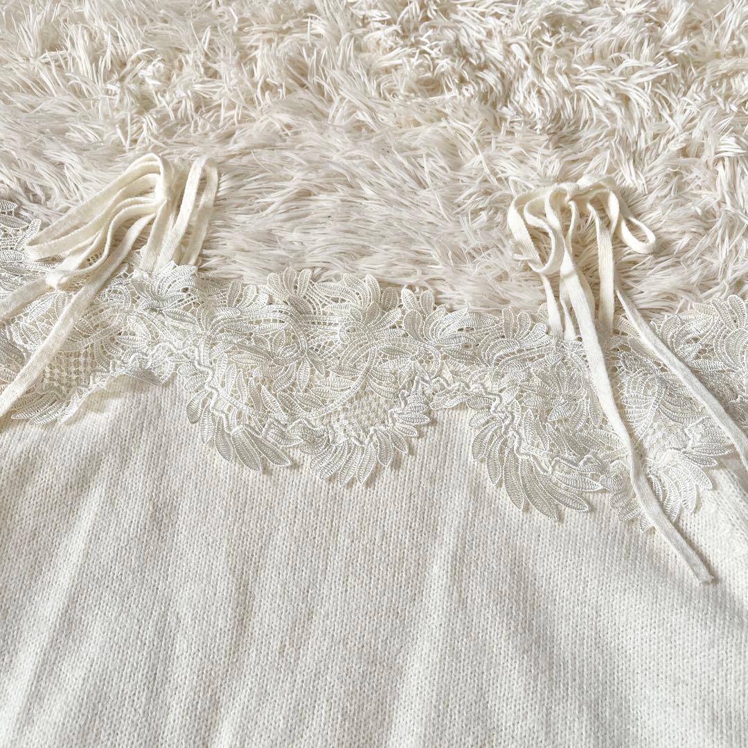 SNIDEL スナイデル レーストリミングオフショルプルオーバー ニット