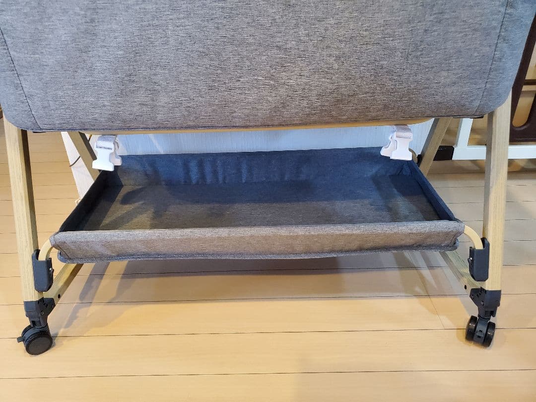 HZDMJ 2024新型ベビーベッド コンパクト　折りたたみ　グレー