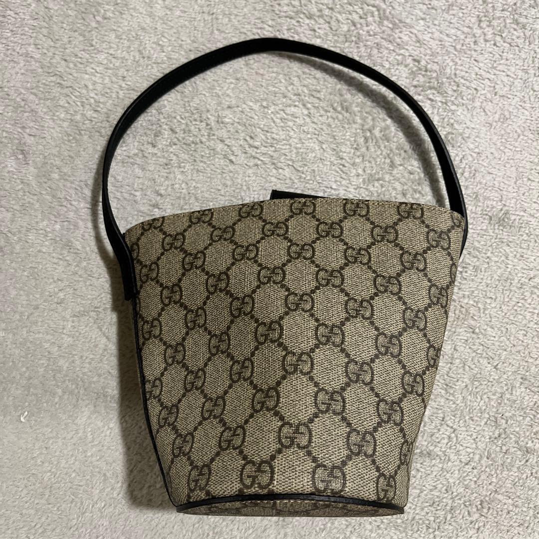 GUCCI】チルドレンズ GGスプリーム PVC×レザー ハンドバッ