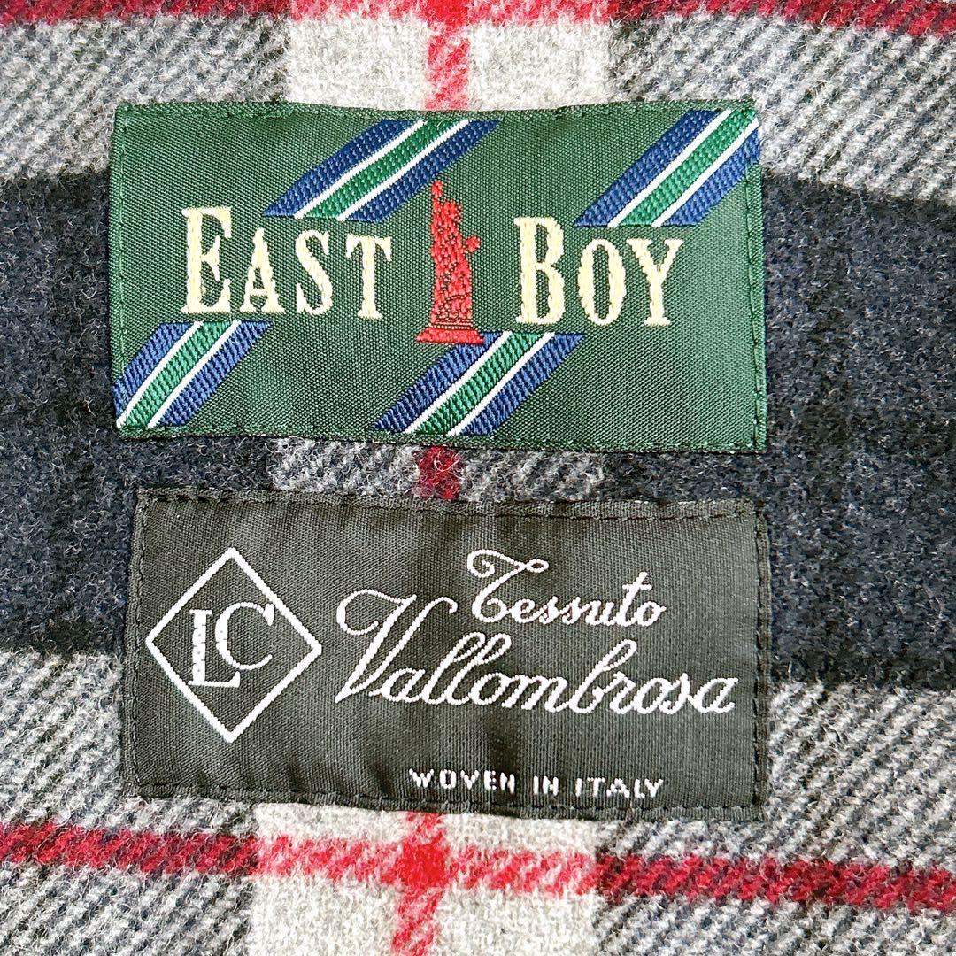 美品✨ イーストボーイ ダッフルコート イタリア製生地 裏地チェック チャコール