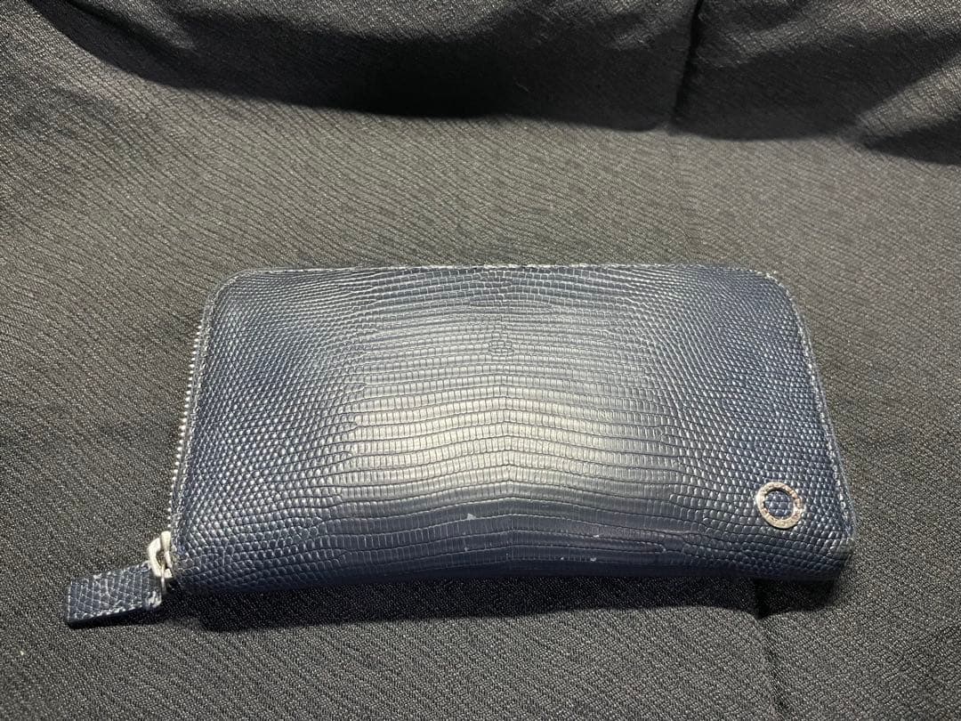 BVLGARI ブルガリ リザード革　長財布 ラウンドファスナー 付属品完備