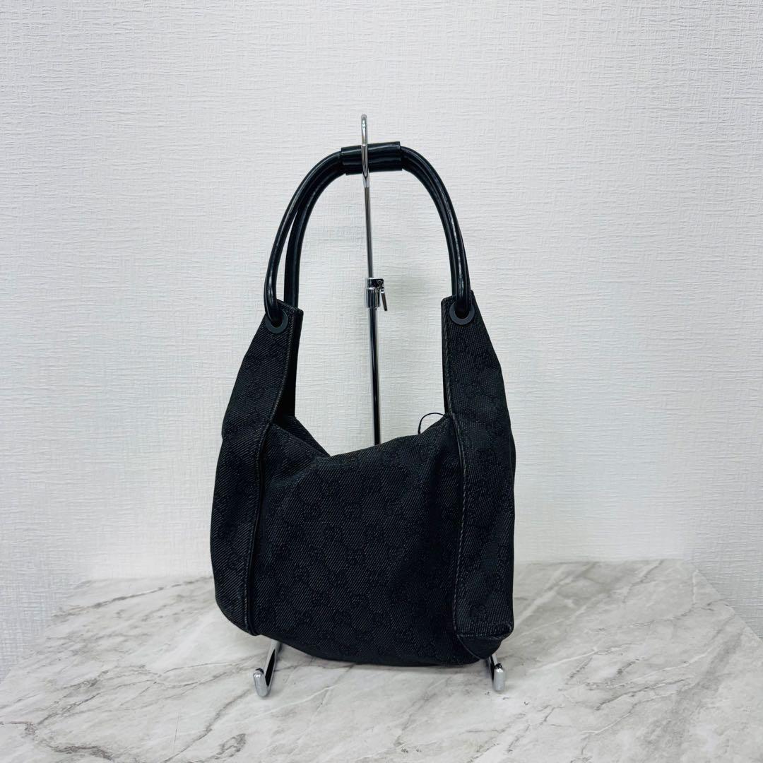 ✨GUCCI✨グッチ✨GG柄✨ダークグレー✨デニム地✨ハントバッグ✨