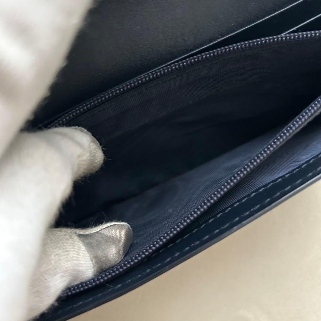 GUCCI グッチ 長財布 二つ折り財布 シマ ネイビー
