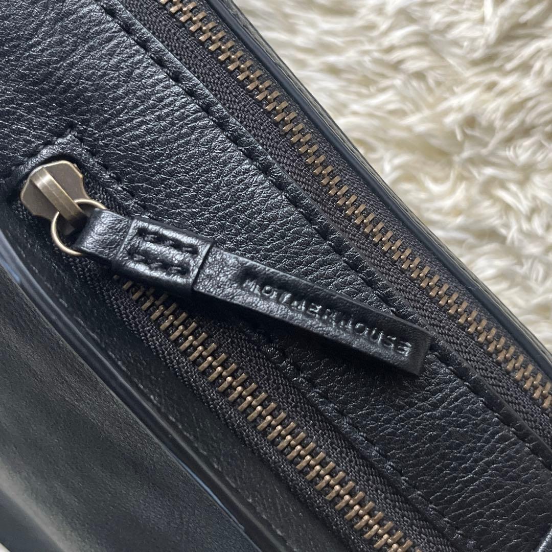 極美品　マザーハウス　カゼマトウ　 クロスバッグ レザー ボディバッグ シボ革