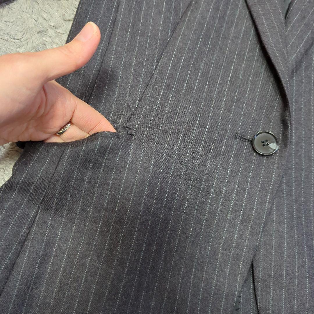 AOKI LES MUES セットアップスーツ　ストライプ　グレー　L　ウール