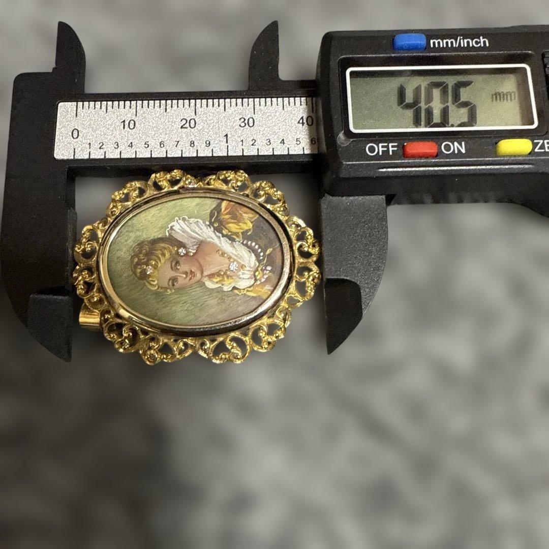 K18 刻印あり　ダイヤ　アンティーク品　ペンダントップ　プローチ 兼用