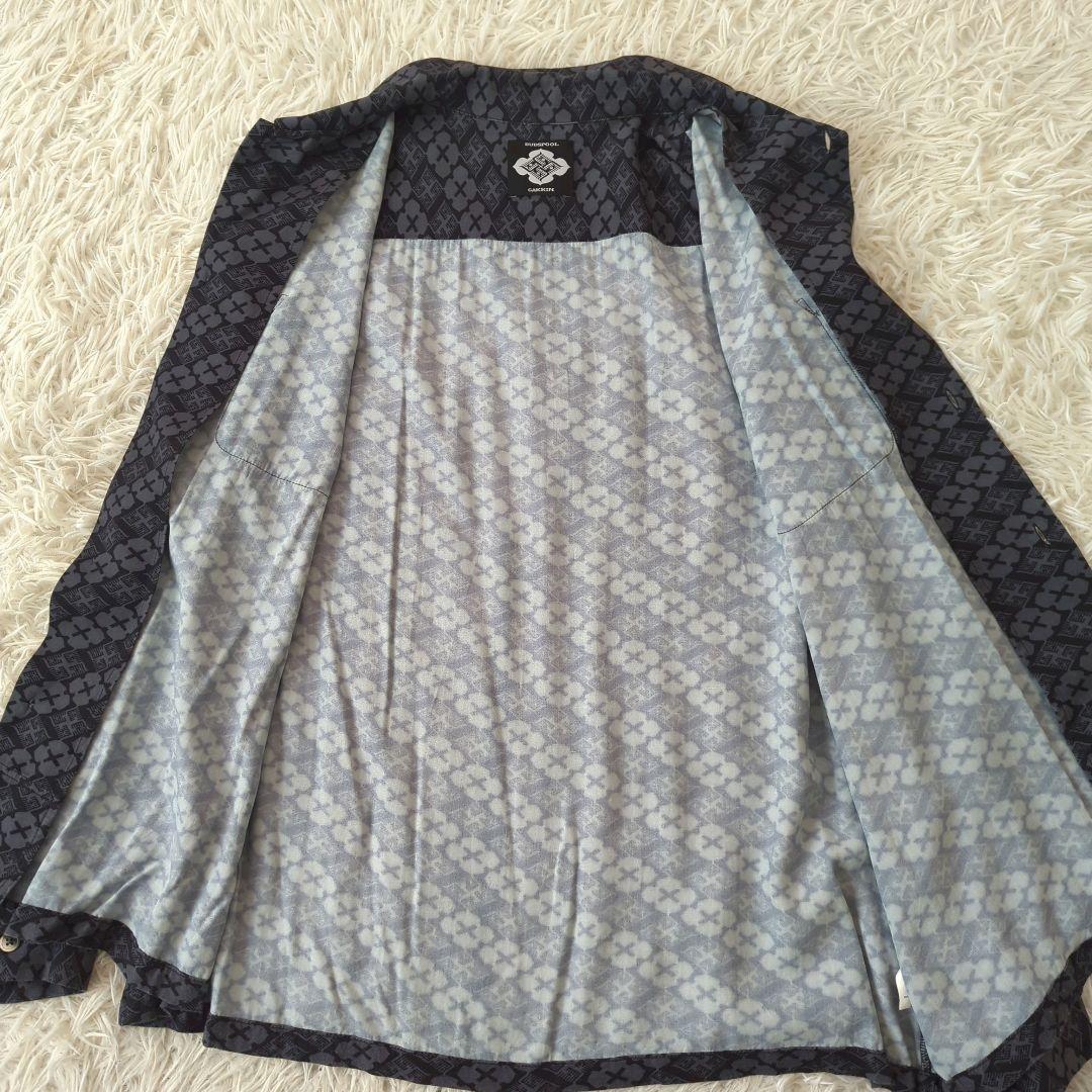 GAKKIN x BUDSPOOL 花罰家紋 シャツ 舐達麻 長袖 グレー L