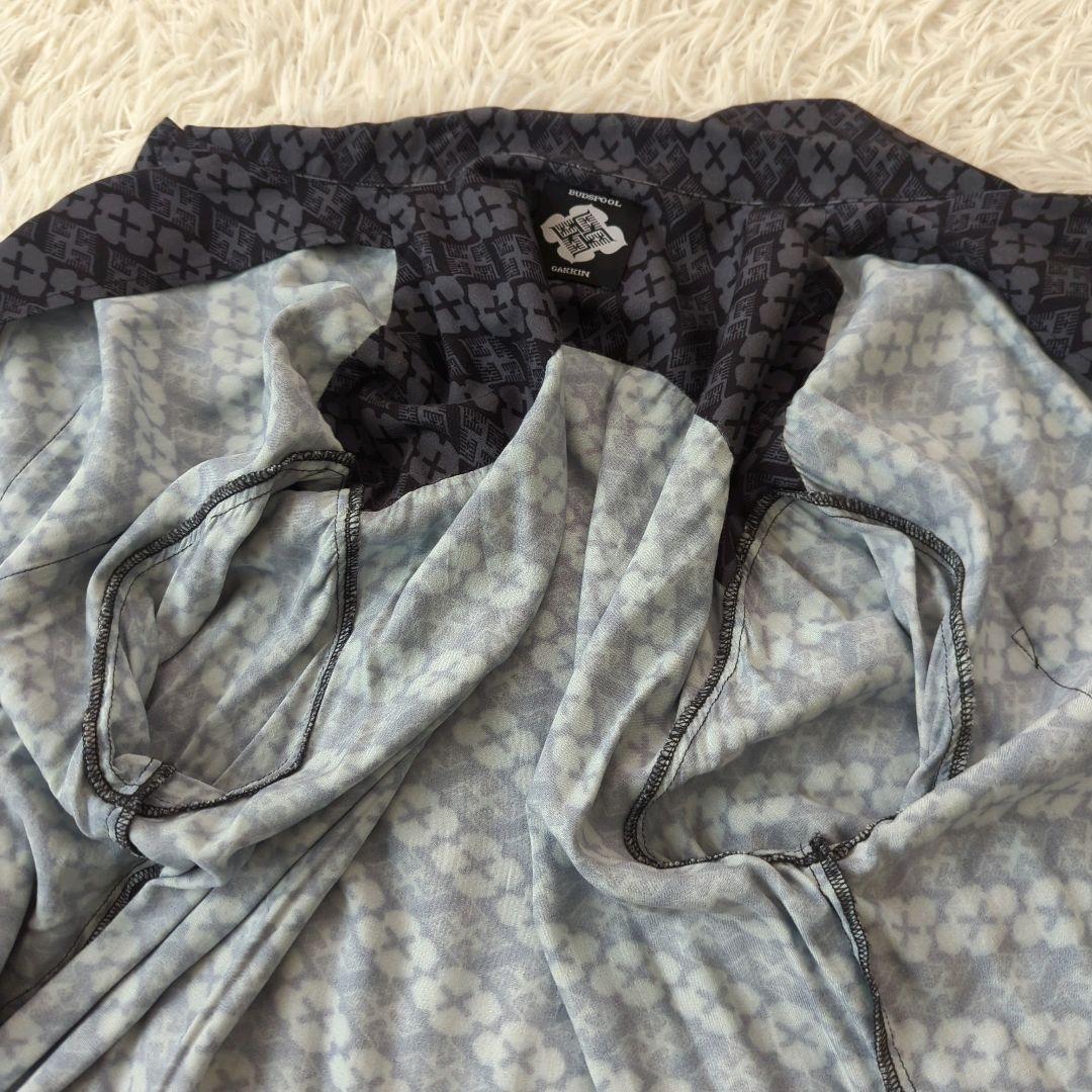 GAKKIN x BUDSPOOL 花罰家紋 シャツ 舐達麻 長袖 グレー L