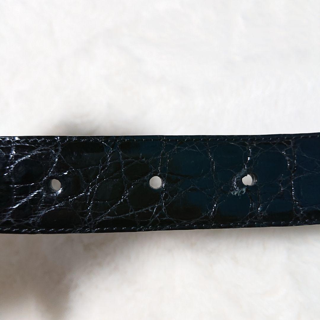 ダンヒル クロコダイルベルト ゴールドバックル dロゴ ブラック