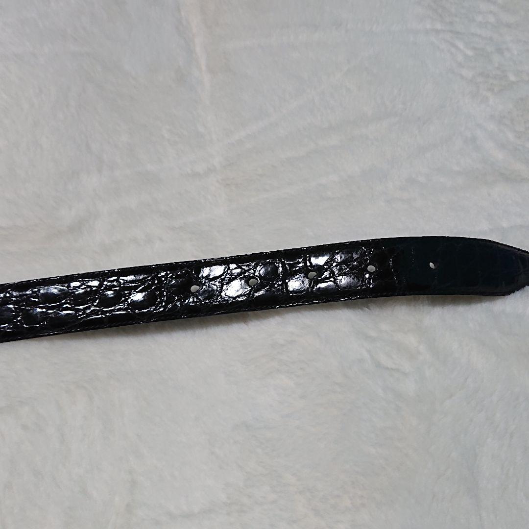 ダンヒル クロコダイルベルト ゴールドバックル dロゴ ブラック