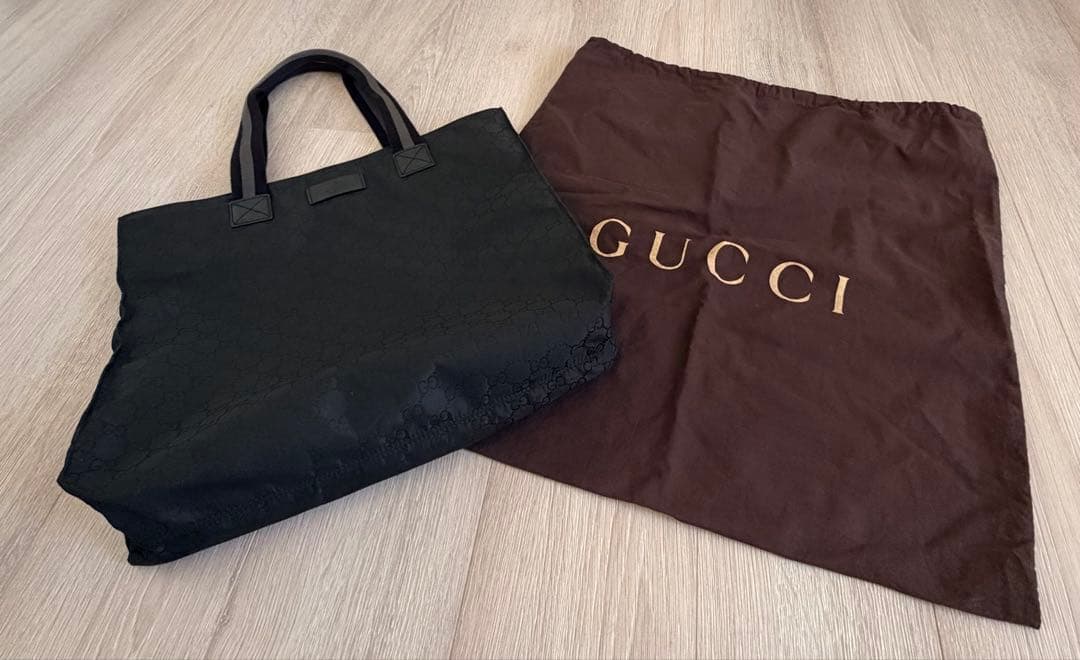【美品】GUCCI ブラック トートバッグ 保存袋付き