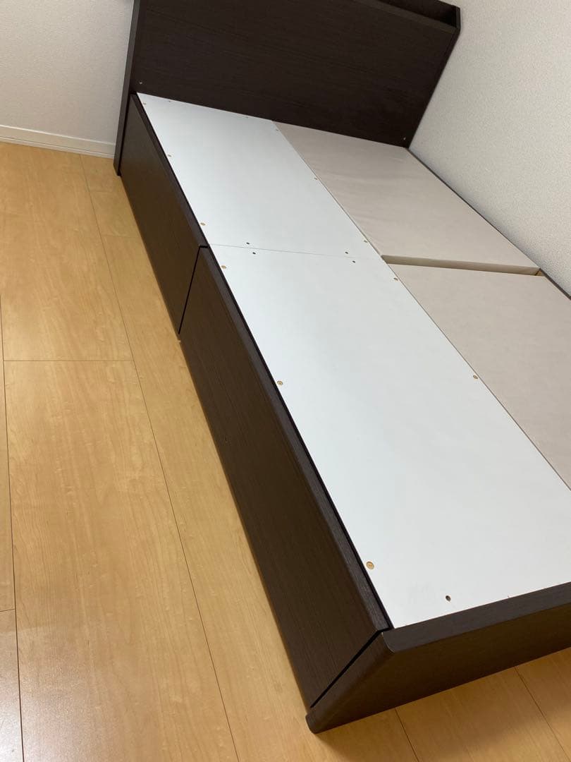 【良品】ニトリ セミダブルベッド ベッドフレーム ダークブラウン